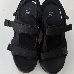 Zara Black Velcro Sandals